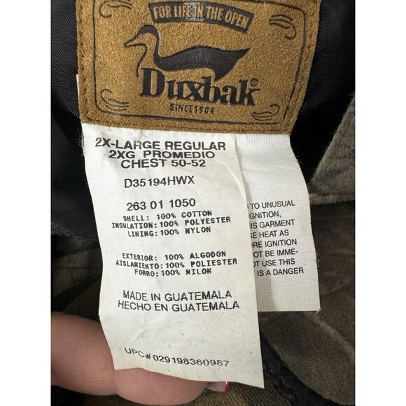 Duxbak camo realtree hardwoods 20-200 hooded coat 2XL Hunting Outdoors Sportsmen - Picture 6 of 9